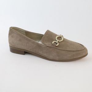 Bandolino Lehain Leather Round Toe Loafers Suede Tan Slip On Womens 7.5